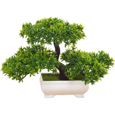 Pin Artificiel - Bonsaï Décoratif en Pot - Pour Bureau Rebord de Fenêtre Jardin Intérieur - 1 Pièce (1/5)