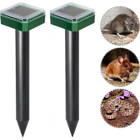 2 Répulsifs Ultrasons Solaire Anti-Taupes Souris Serpents Rongeurs Jardin Extérieur Anti-Moustiques Oiseaux (1/5)
