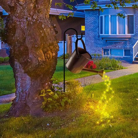 Bezaubernde Lichterketten in Form von Gießkannen, sternförmige LED-Lichterketten, Gartendekoration, Außenskulpturen (1/5)