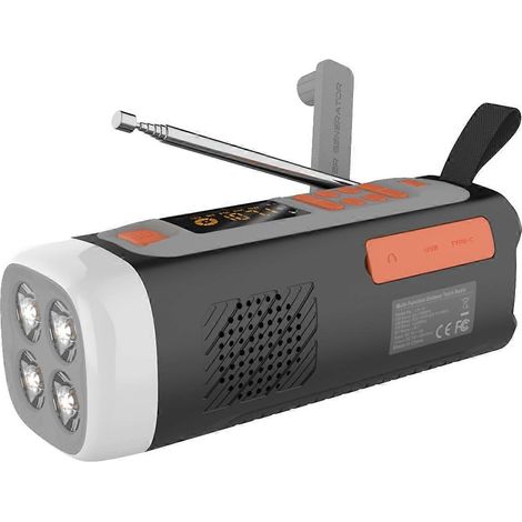 Solarbetriebenes Handkurbelradio, multifunktional, tragbar, für Notfälle