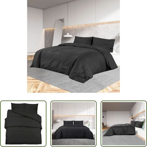 Baumwolle - Bettwäsche-Set Schwarz 200x200 cm Baumwolle (1/5)