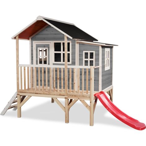 Maisonnette en bois pour enfants Loft 350 Gris - Exit Toys (1/5)