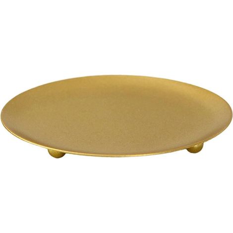 Bougeoir en métal pour bougie pilier, idéal pour décorer une table lors d'un dîner aux chandelles pendant les fêtes.-Aureate 10cmx1.5cm (1/5)