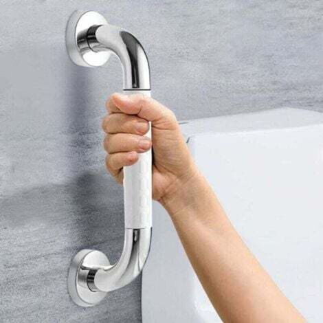 Barre d'appui de Douche( 50 cm Blanc), Barre d'Appui Antidérapant Poignée, Barre d'Appui en Acier Inox Murale, Poignée Baignoire de Sécurité de Douche our WC, Salle de Bain, Cuisine, Stairway