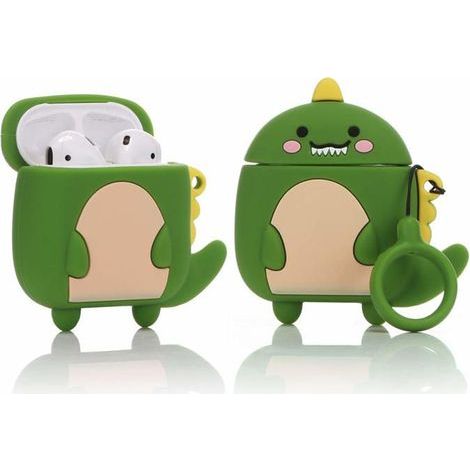 BelleRise – Niedliche und lustige Silikon-Schutzhülle für AirPods, kompatibel mit Apple AirPods 1 und 2 (entzückender Dinosaurier) (1/5)