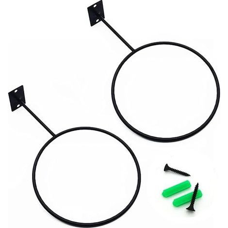 Filiyano-Supports muraux pour ballons - Lot de 2 supports pour ballons, rangement mural gain de place, accessoires de football pour chambre (noir) (1/5)