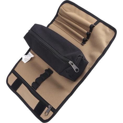 36 x 25 cm Strapazierfähige, wasserdichte Werkzeugtasche aus Canvas für Elektriker – aufrollbar und bereit zur Aufbewahrung von Werkzeugen (1/5)