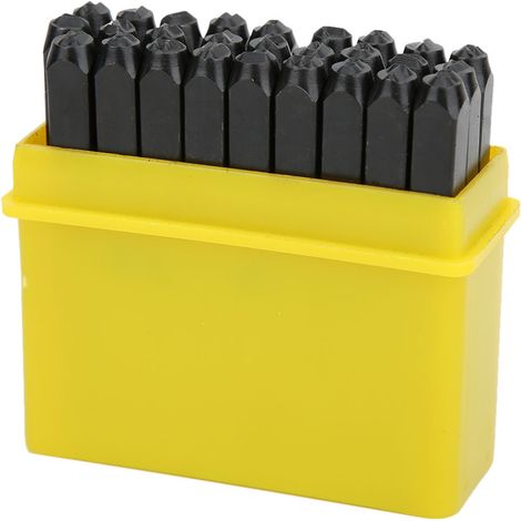 Kit d'outils de loisirs créatifs en acier au carbone, poinçon alphabet 3 mm, avec étui (Alphabet)