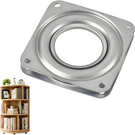 Plateau Rotatif 360° avec Roulement à Bille en Acier Galvanisé, Plateau Tournant Anticorrosion pour Meuble TV, Bureau, Table à Manger, Présentoir, Tabouret et Chaise Pivotante (1/5)