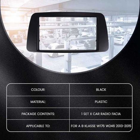 Set. Color: Black. Material: Plastic. Mounting frame for car radio with DVD function and navigation.