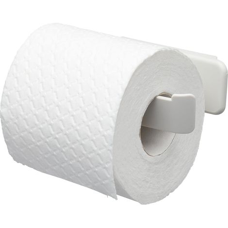 Tess, Portarrollos de papel higiénico de pared, blanco mate, para baño y aseo, sin tapa, blanco mate (1/5)