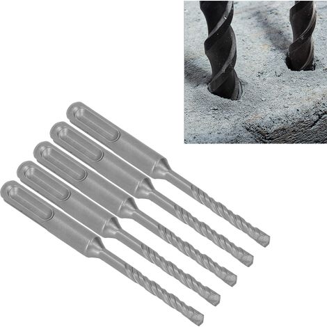 Set mit 5 Schlagbohrern, 110 mm lang, Hartmetallspitzen für rotierende Schlagbohrer für Ziegel, Stein und Beton, 5 mm. (1/5)