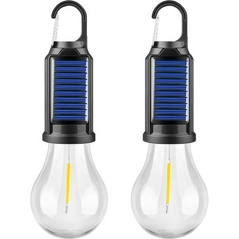Lampada a LED per tenda, lampada di emergenza, lampada portatile, lampada da campeggio a LED, lanterna, ad energia solare, ricaricabile tramite USB, con gancio per emergenze, per campeggio, per pareti (1/5)
