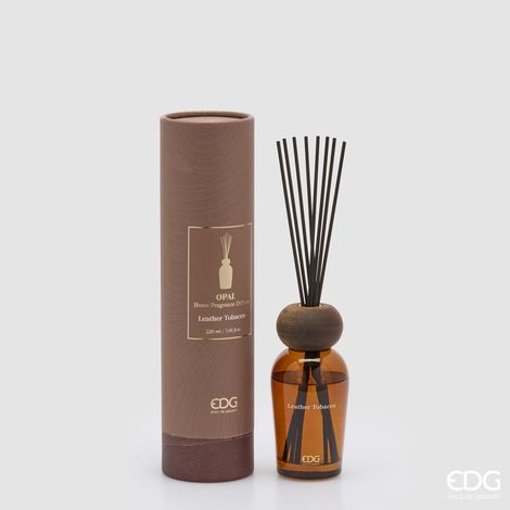EDG Enzo De Gasperi Profumatore Bottiglia Opal 220 Ml H 14 Cm Leather Tobacco (1/3)
