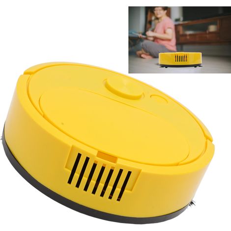Aspirateur Robot Intelligent avec Mop USB Mini Rechargeable pour Sols Bois Carrelage Tapis Jaune (1/5)