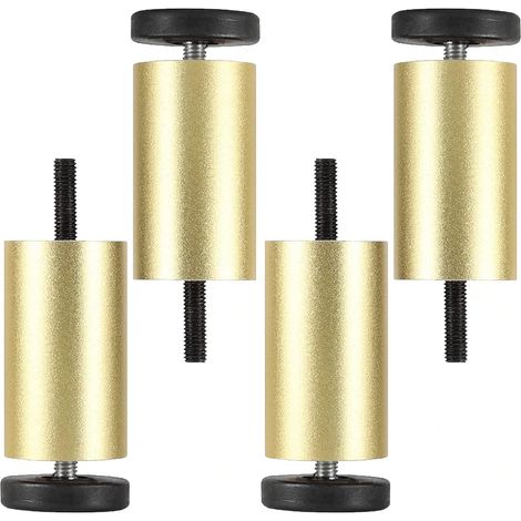 Adjustable furniture legs in aluminum alloy – 4 sets of round gold legs – 10 cm (1/5)