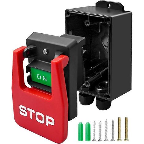 Interrupteur à bascule double tension 120 V/220 V/380 V avec boîtier d'interrupteur profond, pour scie circulaire et perceuse, idéal pour les outils électriques. Arrêt rapide. (1/5)