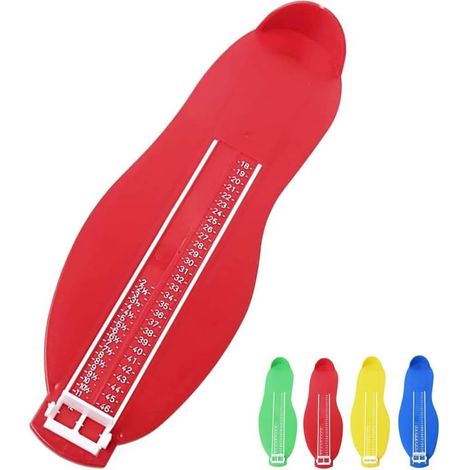 Adult and Child Foot Measuring Device - Shoe Size Measurement Tool for Determining Shoe Sizes 18 to 47 (Red) (1/5)