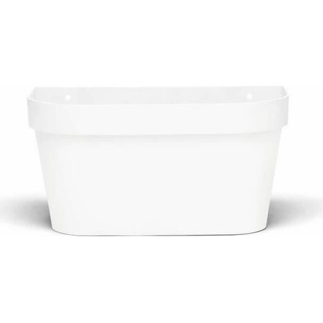 Vaso murale - GARDEN ID Star - Bianco 36 x 16 cm - Riserva d'acqua con sistema di troppo pieno - Riciclato e 100% riciclabile