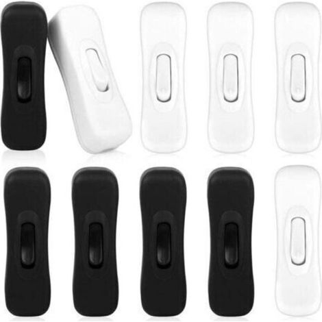 10 Pack Intermediate Switch Lamp Switch Cord Switch 2A Black Inline Switch White Cord Switch Intermediate Switch for Small Appliance Lamp (1/3)
