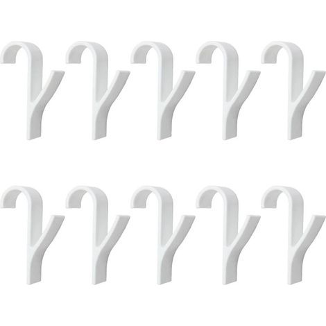 10-piece Radiator Hooks, White Plastic Radiator Hooks, Towel Rail Radiator Hooks, Bathroom Towel Hooks, Hooks for Bathroom and Kitchen (White) (1/5)