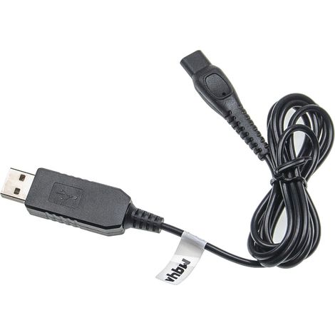 vhbw USB Charging Cable compatible with Philips HQ6707, HQ6709, HQ6710, HQ665, HQ6701, HQ6705, HQ664 Razor - Power Cable, 100 cm, Black (1/2)