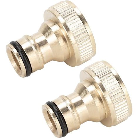 Lot de 2 Raccords de Robinet en Laiton- Adaptateur Tuyau Arrosage Universel pour Jardin et Maison - Connecteur Rapide Filetage Intérieur - Compatible Systèmes Standard - Installation Facile (1/5)