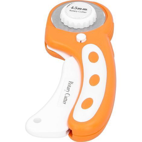 Drehbarer Satz mit ergonomischem, 45 mm langem orangefarbenem Griff zum Schneiden von Stoff, Leder, Patchwork, Quilten, Nähen und für DIY-Projekte (1/5)