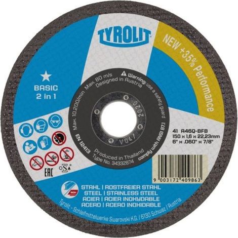Disco de corte 125x1,6x22,23 F41 A46Q-BFB BFB F41 A46Q 23 34332873