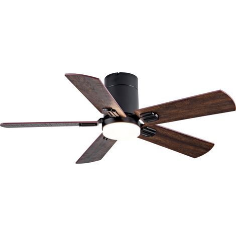 Ventilatore da soffitto piatto nero 42" con LED dimmerabile, telecomando e motore DC silenzioso (1/5)