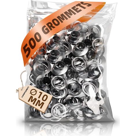 Metallösen – 500er-Packung – 10 mm Innendurchmesser – verchromt, rostfrei – für Magnetwerkzeuge – Textilhandwerk (1/5)
