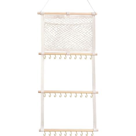 Organisateur de Headbands et Bows - Organiseur Accessoires Cheveux Femmes - Blanc - Bois - 105 x 38 cm (1/5)