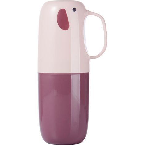 Taza de viaje para enjuague bucal, portacepillos de dientes, caja de almacenamiento a prueba de polvo para cepillos de dientes, portátil para uso doméstico (rosa) (1/5)