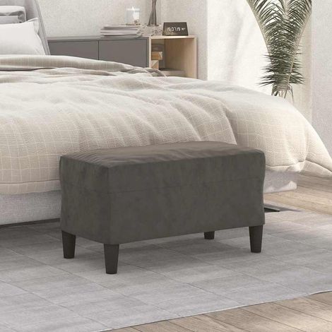 vidaXL Banc Gris foncé 70x35x41 cm Velours (1/5)