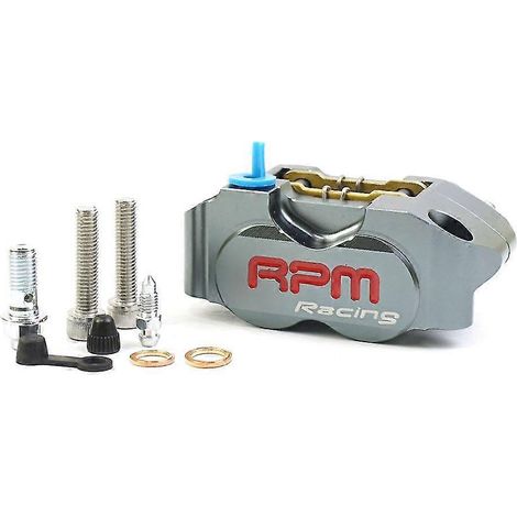 Étrier de frein à disque de moto Rpm Caliper, entraxe de 82 mm, universel, pour disque flottant de 200 mm ou 220 mm, avec support adaptateur – gris (1/5)