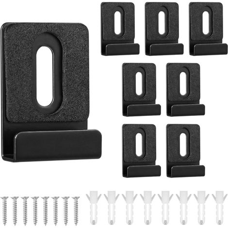 8 pinces à miroir en métal, clips de fixation en métal avec patins en caoutchouc, support de miroir pour montage mural sans cadre, panneaux d'affichage (noir, 3,6 x 2,5 cm) (1/4)