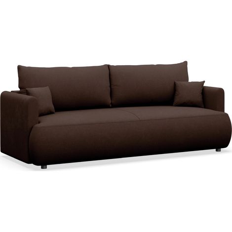 Selsey Ovo Mini – 3-Sitzer Schlafsofa mit Bettkasten, Braun, Chenille Easy Clean (1/5)