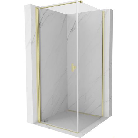 Mexen Mist-B cabina de ducha abatible 90 x 90 cm, transparente, dorado cepillado - 8A2T-090-090-55-00 (1/5)