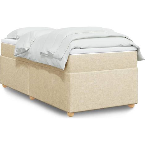 Boxspringbett mit Matratze Creme 90x190 cm Stoff