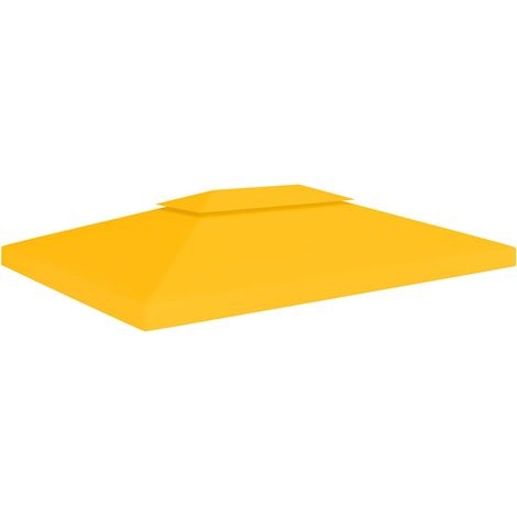 vidaXL 2-Tier Gazebo Top Cover 310 g/m² 4x3 m Yellow