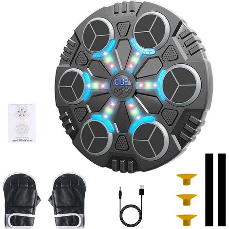 Machine Boxe Musicale LED, 3 Vitesses, Compteur, Gants (1/5)