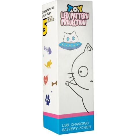 BUNTHAUS Jouet interactif pour chat　Jouet Chat Interactif,Jouet pour Chat Rechargeable,5 Motifs Verts et Rayons UltravioletsJouet interactif pour chat（lumière rouge） (1/5)