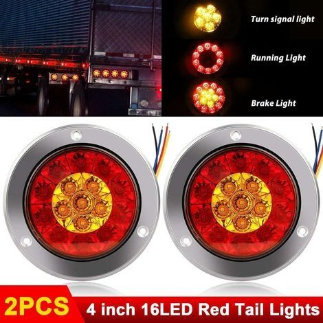 Runde LED-Bremsleuchte, 4x4" rote/gelbe LED-Rückleuchte (1/4)