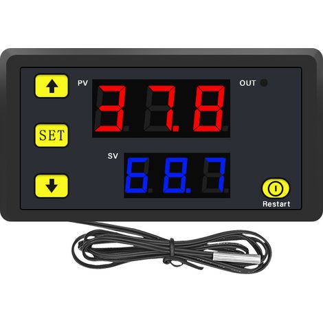 Controlador de temperatura digital, 1 unidad, W3230 CA 110V-220V, interruptor de control de temperatura con pantalla digital. (1/4)