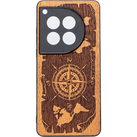 Custodia in legno Bewood per OnePlus 12 WIND ROSE MERBAU (1/2)