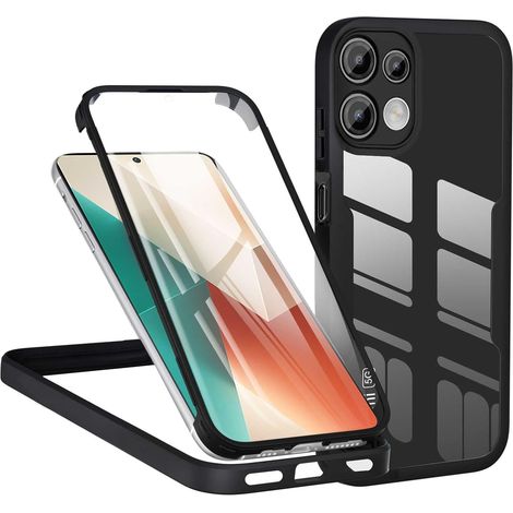 Coque pour Xiaomi Redmi Note 13 5G, Antichoc Housse avec Protecteur D'écran Intégré, Étui de Téléphone 360 Protection Complet Double Face Transparent Bumper Intégrale Case - Noir (1/5)