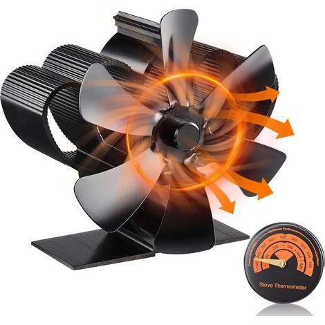 Ventilateur pour poêle à bois 6 pales – Silencieux et autonome – Circulation d'air chaud dès 50°C – Compatible avec poêles à bois (1/5)