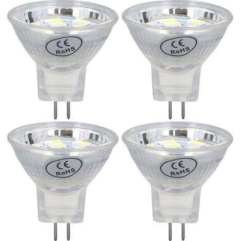 MR11 3W 300lm LED Bulb with 9 LEDs, Double Pin Base for Spotlight, Landscape Lamp, Cool White Light, 4 Pieces (1/5)