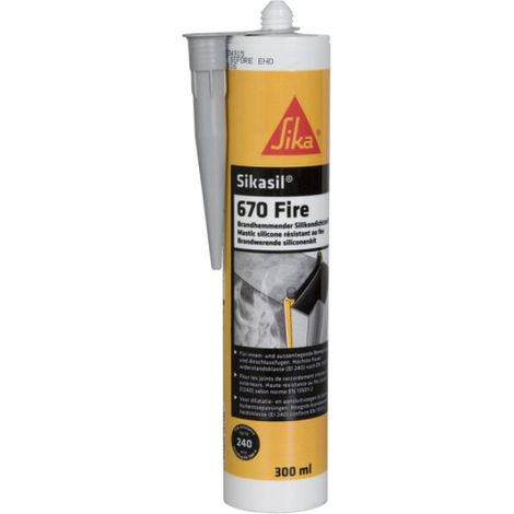 Masilla para juntas de dilatación y calafateo - SIKA Sikasil 670 Fire - Grey - 300ml