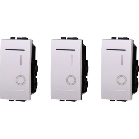 gloca Set 3 Interruttori 2P 16A Compatibili Living (Bianco) (1/4)